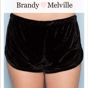 Brandy Melville John Galt Black Velvet Sleep Short